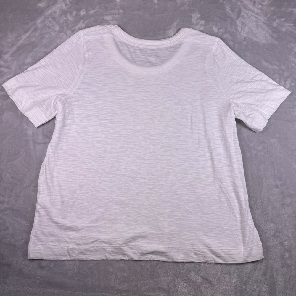 Chicos Cotton Slub Scoop Neck Elbow Tee Alabaster White Size 4 XXL Set of 2 NEW - Picture 6 of 9